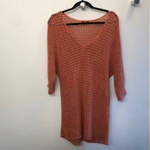Sundance Knit Half Sleeve Tunic - Coral - M